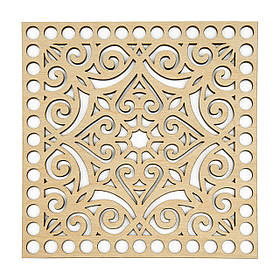 Денце з фанери квадратне, ажурне -05 (16 см)