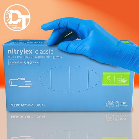 Рукавички нітрилові Nitrylex Classic без пудри розмір S