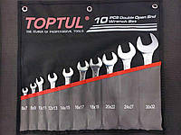 Набор ключей рожковых, гаечных, инструмента для ремонта автомобиля 10 шт. 6-32 TOPTUL GPCJ1001