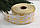 Стрічка новорічна 6,3 см "Олені зі смугами на мішковині" біла із золотом рулон 22,5 метра, фото 2