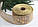 Стрічка новорічна 6,3 см "Сніговики", натуральна із золотом рулон 22,5 метра, фото 2