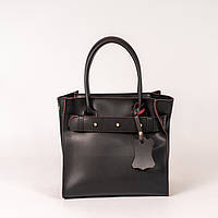 Черная женская деловая сумка Ксения с ручками, Офисная классическая сумочка саквояж для документов и бумаг