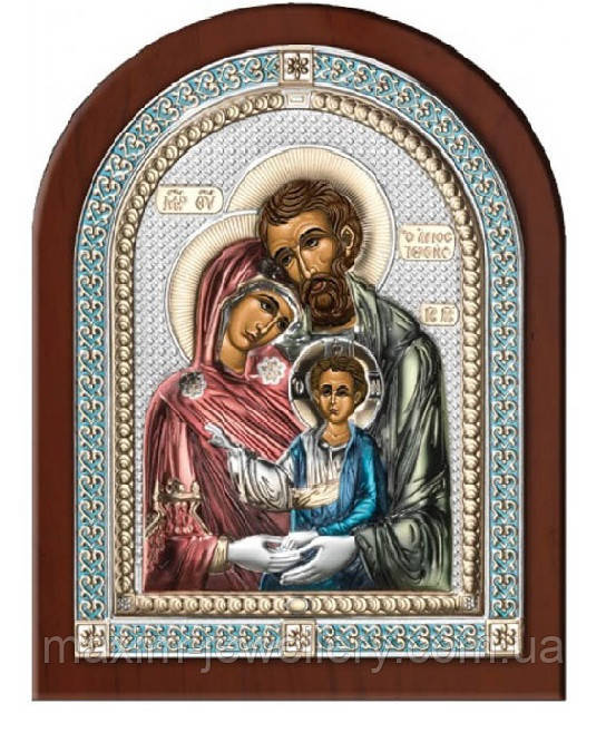 Срібна ікона "Свята родина" (225х175мм.), фото 1