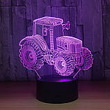 3D Світильник, "Трактор", Подарунок дочці на день народження, Оригінальний подарунок братові, Для дітей подарунки, фото 2