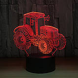3D Світильник, "Трактор", Подарунок дочці на день народження, Оригінальний подарунок братові, Для дітей подарунки, фото 5