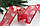 Стрічка новорічна 6,3 см "Кедрові шишки на мішковині", червона рулон 22,5 метрів, фото 3