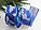 Стрічка новорічна 6,3 см "Кедрові шишки на мішковині", синя рулон 22,5 метра, фото 2
