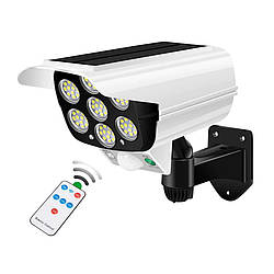 Вуличний ліхтар на сонячній батареї з датчиком руху і пультом JLP2178 Ліхтар прожектор у вигляді камери