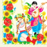 САЛФЕТКИ 33Х33 Ой, коси, коси МАРГО 20 ШТ