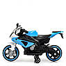Дитячий електро двоколісний мотоцикл на акумуляторі BMW M 4103 для дітей 3-8 років біло-синій, фото 3