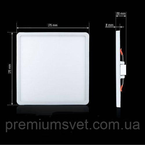 Точковий світлодіодний світильник Biom CL-S18W-5/2 18 Вт квадрат 5000 К, фото 1