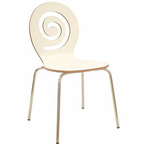 Стілець барний Лев фанера / хром . є кольори Білий