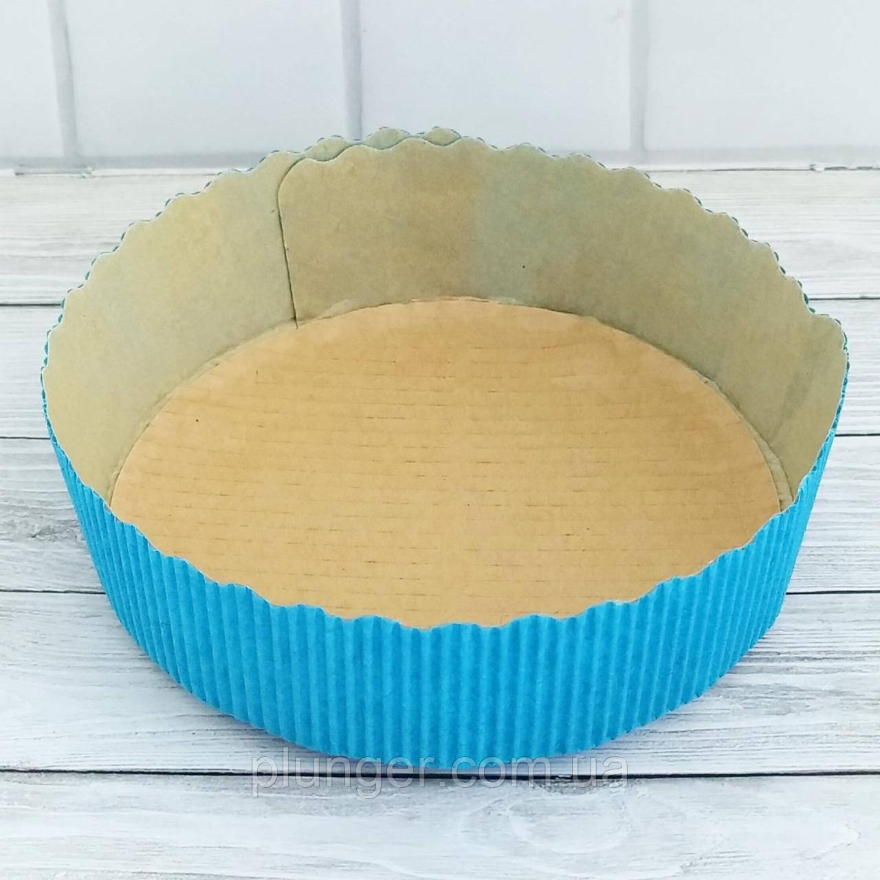 Форма паперова гофрована 100*30 мм Блакитний, фото 1