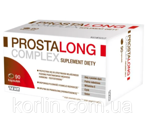 Prostalong Complex Просталонг Комплекс Біодобавка Для Чоловічого Здоров'я 90 кап. Польща Доставка з ЄС, фото 1