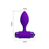 Анальний корок Pretty Love Vibra Butt Plug Purple, фото 7