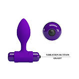 Анальний корок Pretty Love Vibra Butt Plug Purple, фото 6