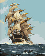 Картина по номерам "Корабль в море" 40*50 см картина для рисования Номерные раскраски Полный Набор