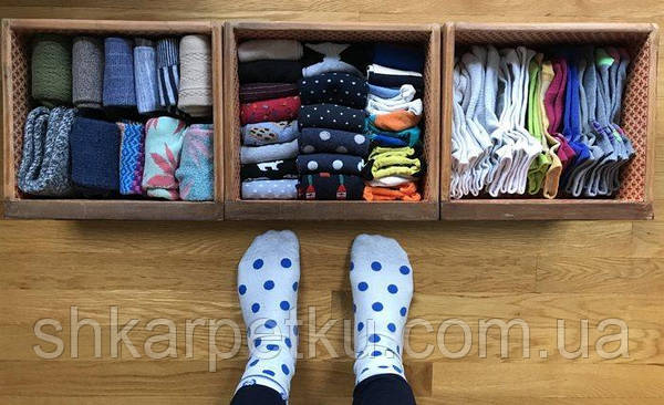 как хранить носки в шкафу