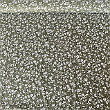 Бавовна Преміум з білими квіточками на оливковому фоні, ш. 160 см, фото 2