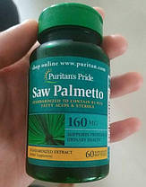 Со пальметто Puritan's Pride Saw Palmetto 160 mg 60 гел капс Екстракт карликової пальми, фото 2