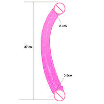 Подвійний фаллоімітатор Double Elastic Penis двосторонній фалос вагінальний анальний, фото 3