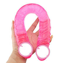 Подвійний фаллоімітатор Double Elastic Penis двосторонній фалос вагінальний анальний, фото 5
