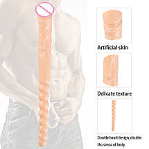 Подвійний фаллоімітатор Double Elastic розмір XL двосторонній фалос вагінальний анальний, фото 4