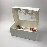 Коробка для капкейків (6 шт), 250*170*90 мм, з вікном "Метелик", біла, фото 5