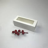 Коробка для макаронс, 140*55*45 мм, з вікном, біла, фото 4