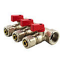 Колектор з шаровими кранами 1" x 16 3 виходи, фото 2