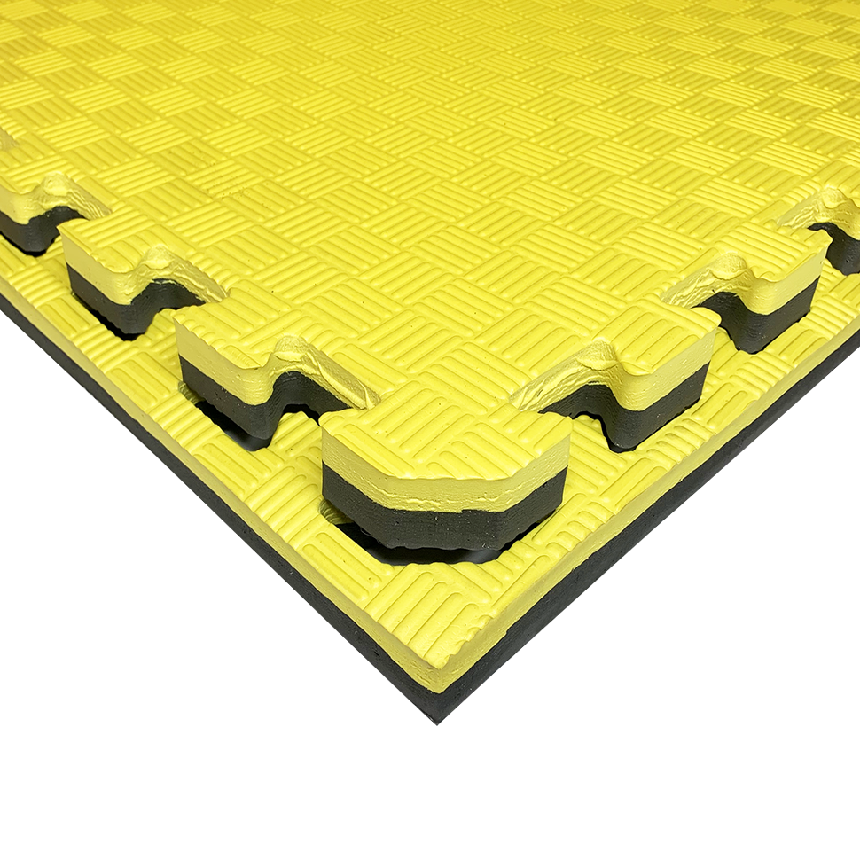 Татамі 30мм жовто-чорний з бортиком, IZOLON EVA SPORT 100х100х3см