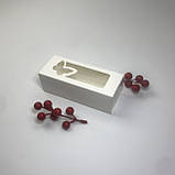 Коробка для макаронс, 140*55*45 мм, з вікном "Метелик", біла, фото 4