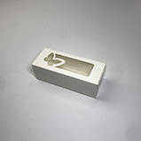 Коробка для макаронс, 140*55*45 мм, з вікном "Метелик", біла, фото 3