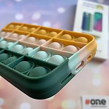 Чохол для iPhone 12 Pop it антистрес силіконовий чохол поп іт на телефон айфон 12 зелений оранжевий OBX, фото 5