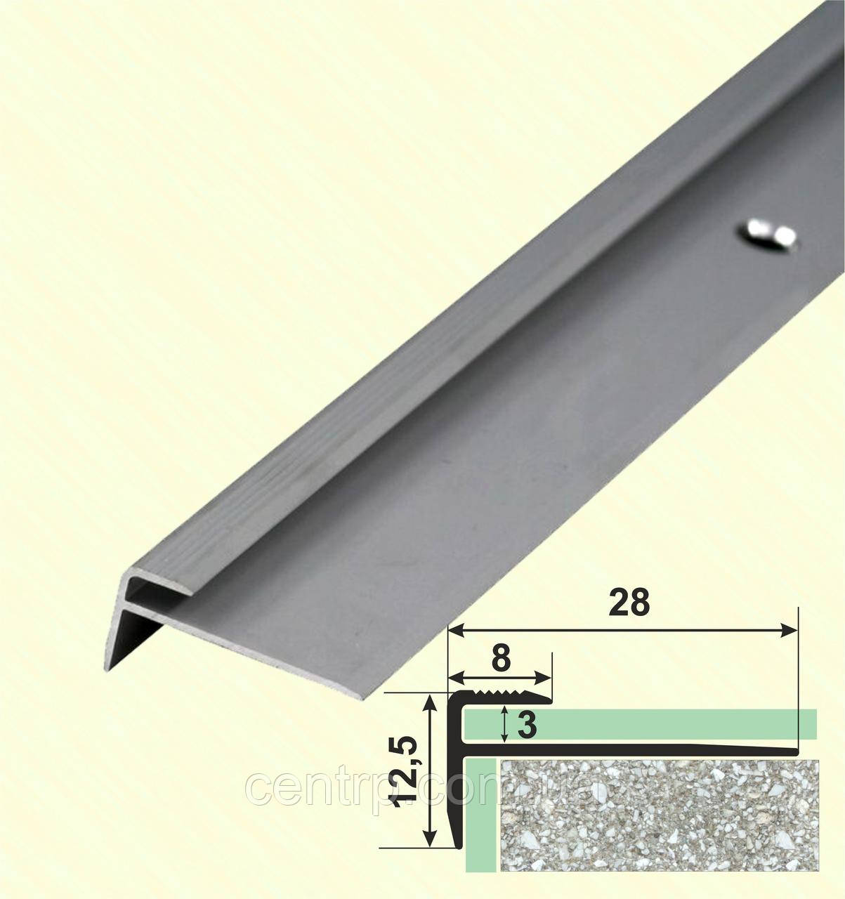 Сходовий крайковий профіль (закладний) для LVT покриття 3 мм CL3LVT, фото 1