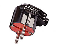 Виделка з заземленням LUXEL кутова чорна 1105