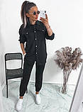 Повсякденний жіночий прогулянковий костюм брючний із сорочкою, фото 3