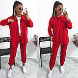 Повсякденний жіночий прогулянковий костюм брючний із сорочкою, фото 4