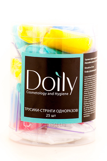 Doily Трусики-стрінги у тубусі різнокольорові, 25 шт