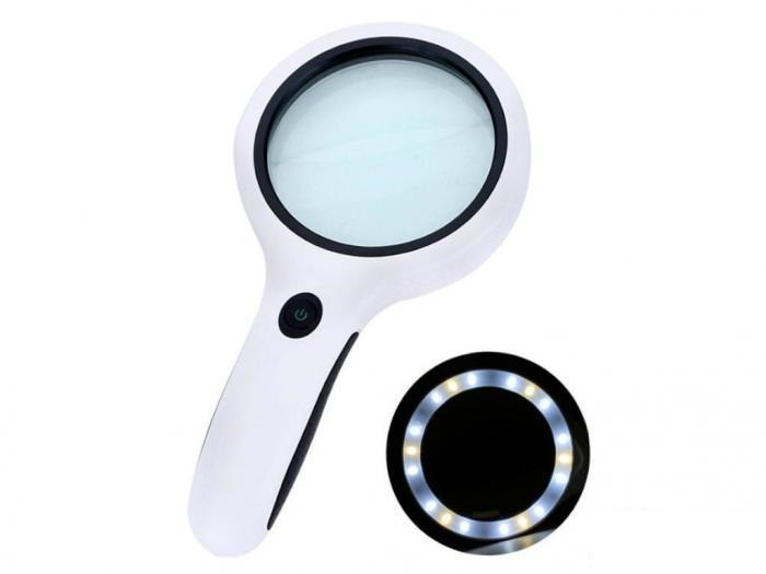 Лупа ручна 95100B (RD) (4х-100 мм) LED-підсвітка