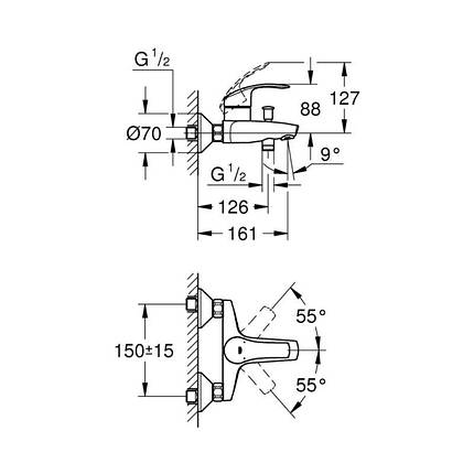 Змішувач для ванни Grohe  Eurosmart 33300002, фото 2