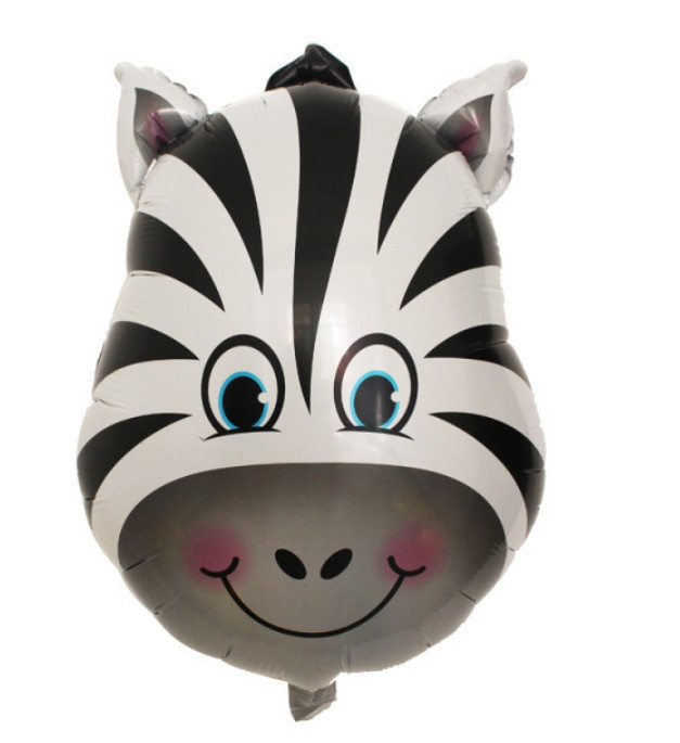 Фольгована кулька ВЕЛИКА ГОЛОВА ЗЕБРА 60х70см