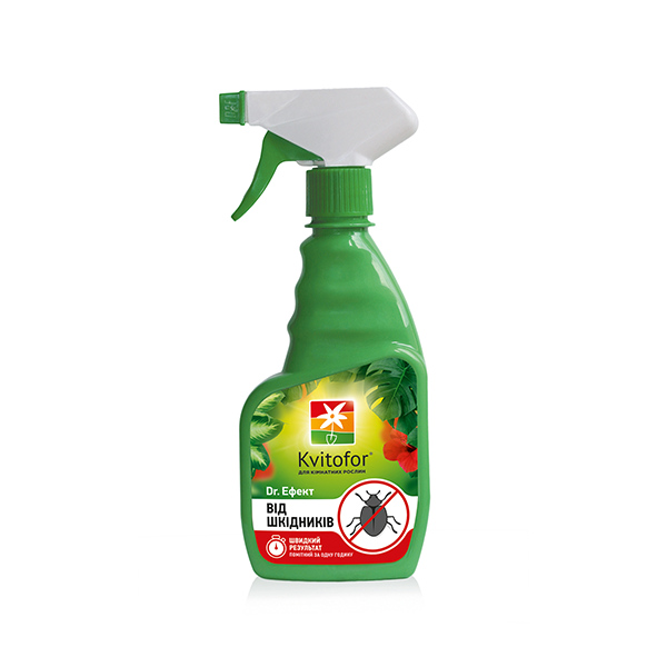 Доктор Ефект, Спрей-добриво для захисту рослин від кімнатних шкідників, 300 мл, Kvitofor