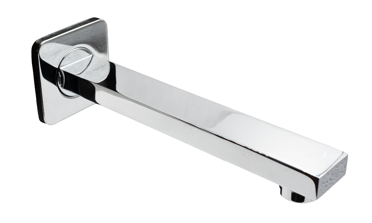 Вилив гусак для душу та ванної прихованого монтажу Ango 001 1/2 дюйма 200 мм плоский хром латунь, фото 1