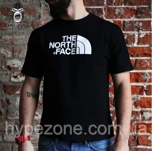 Футболка The North Face чоловіча Чорна Спортивна футболка трикотажна в стилі The North Face бавовна Норз Фейс, фото 1