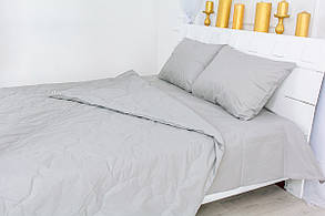 Дитячий літній спальний комплект 2404 EcoSilk 16-5703 Light Gray ковдра, простирадло і наволочки MirSon 110х140 см