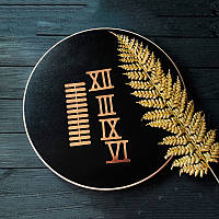 Різьблені накладки на годинник набір "Римські цифри і палички". Колір золото глянець, на самоклеючій основі, 1 набір