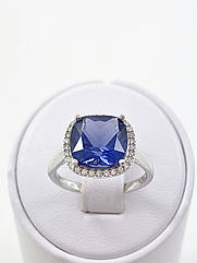 Каблучка срібна з танзанітом 17 розмір Т2700/м-тз