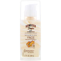 Hawaiian Tropic, Silk Hydration, Weightless Face, невагомий сонцезахисний лосьйон для особи без масел, SPF 30,