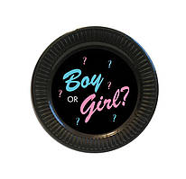 Тарілки паперові Boy or girl на Бебі Шауер 18см (Поштучно) малотиражні тарілочки -